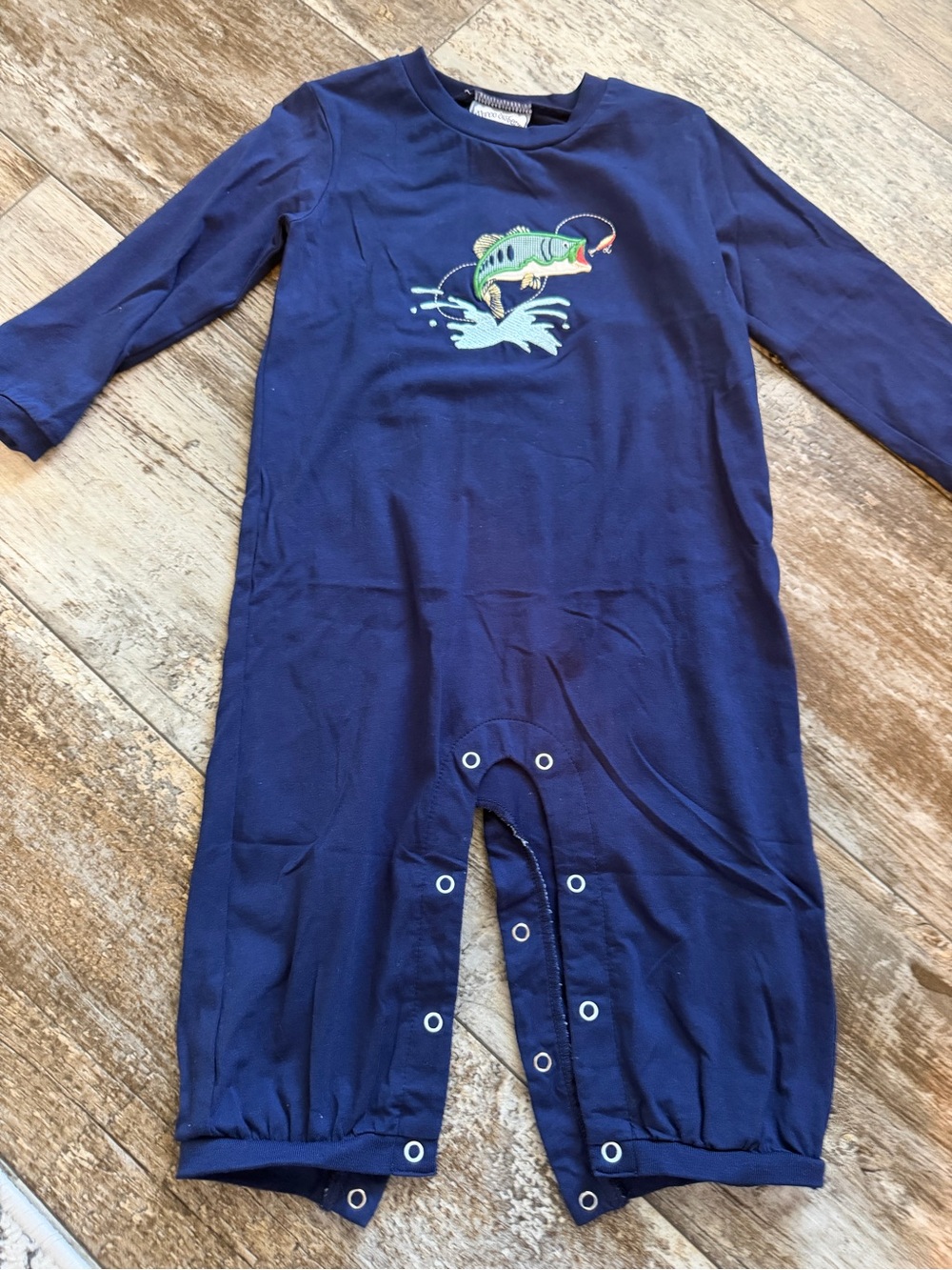 Three Sisters Navy Blue Fishing One-Piece for Kids